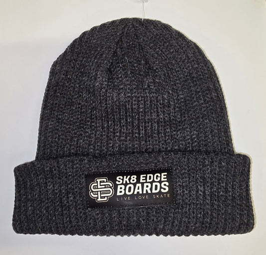 SK8 EDGE BEANIE SE LOGO LIVE LOVE SKATE PATCH BLACK