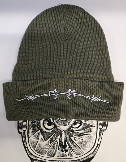 BEANIE BIOBAUMWOLLE BARBED WIRE OLIVE EMB