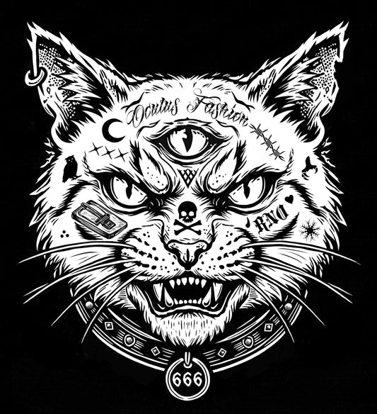 OF Zipper Cat BLACK UNI