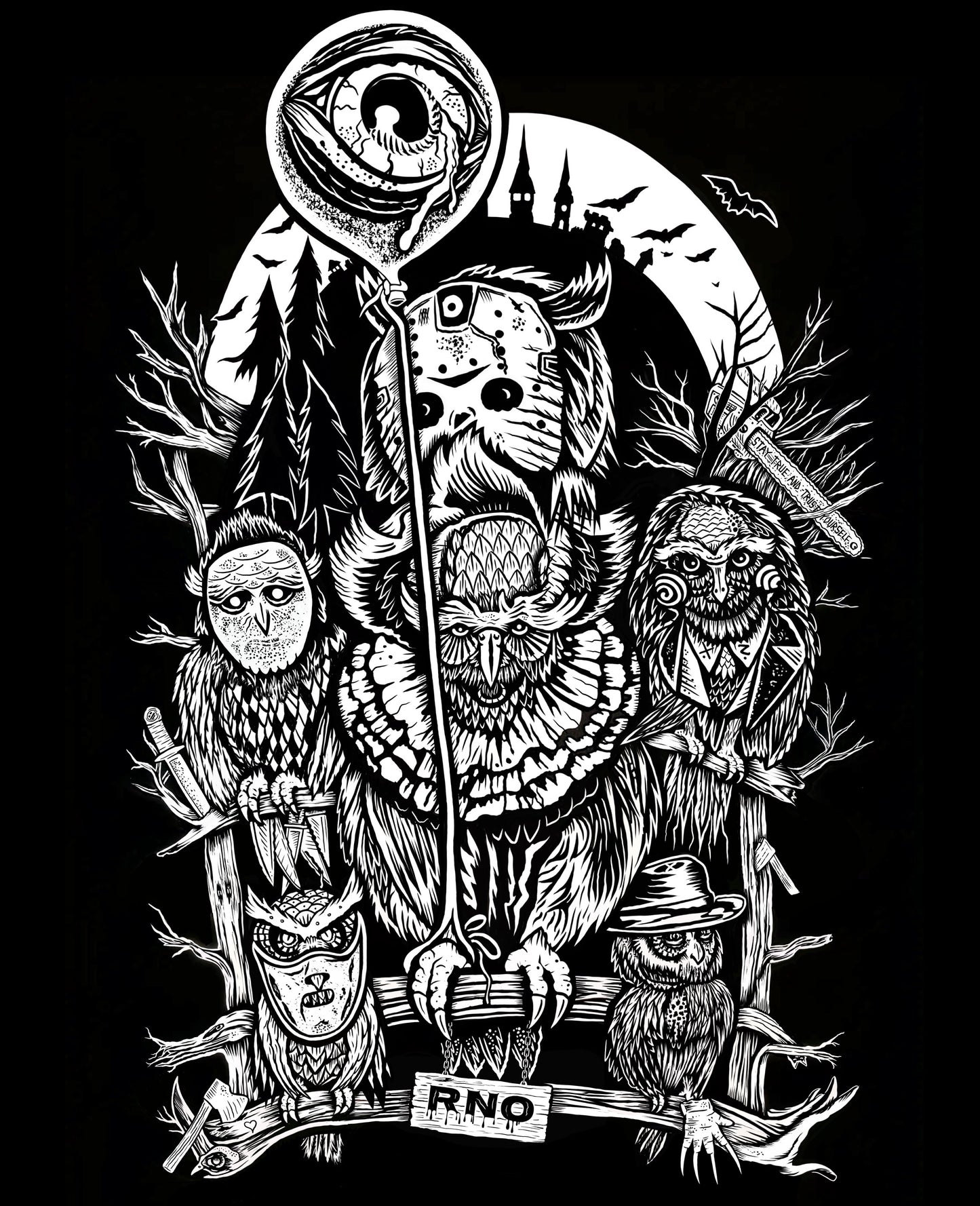 ZIPPER HORROWL BLACK UNI