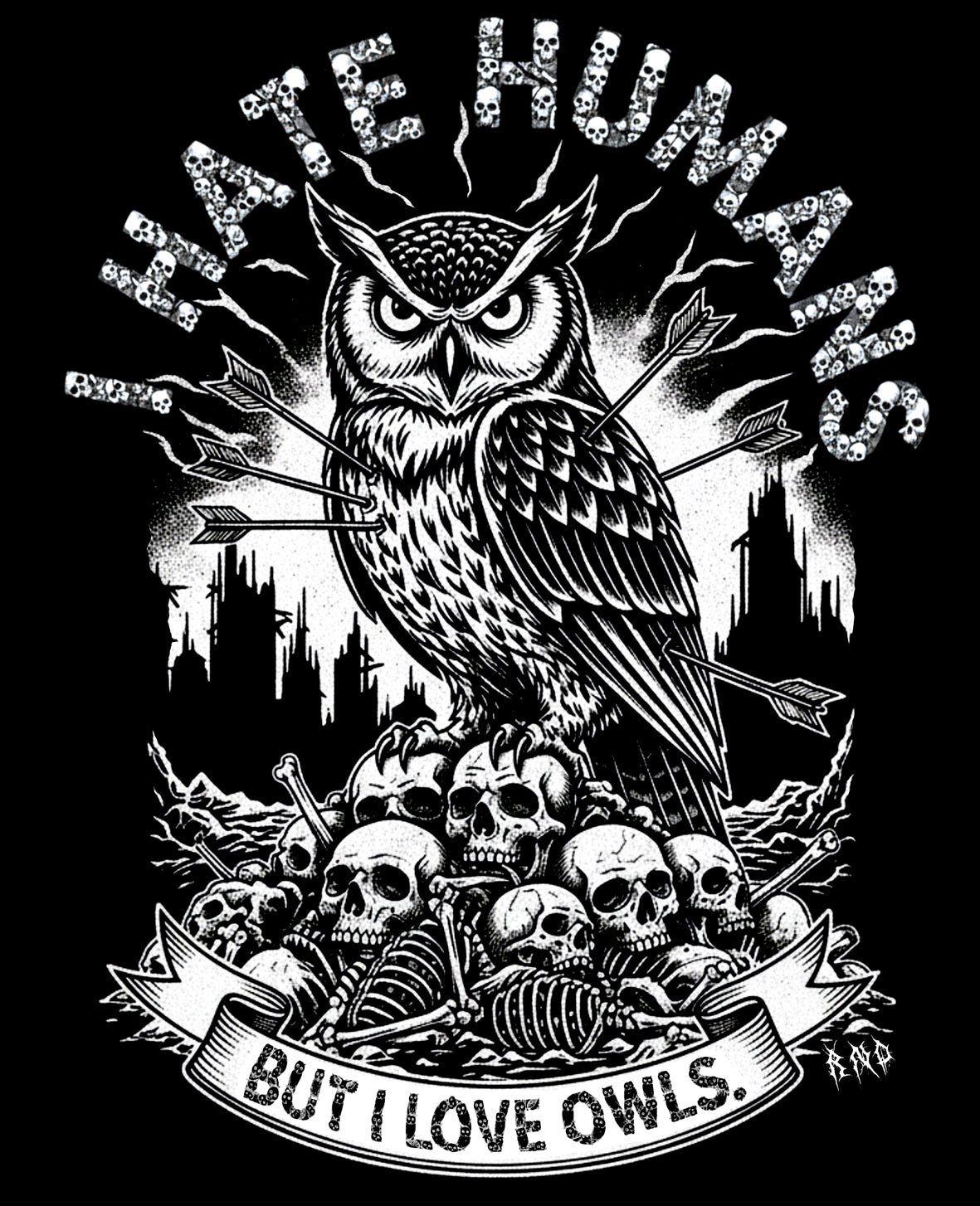 T-SHIRT I HATE BUT I LOVE LADIES BLACK