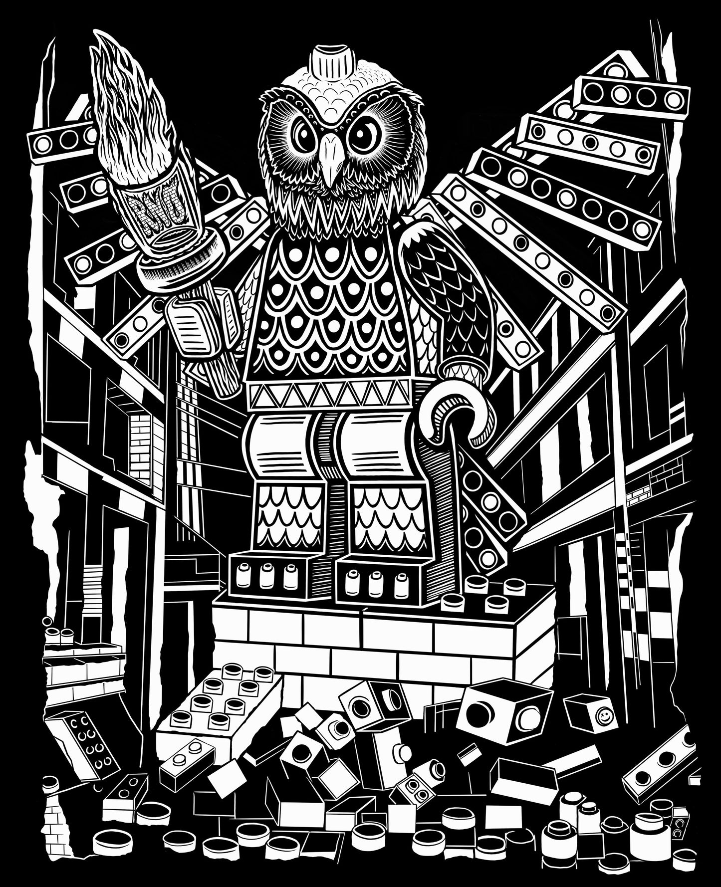 T-SHIRT LEGOWL MEN BLACK