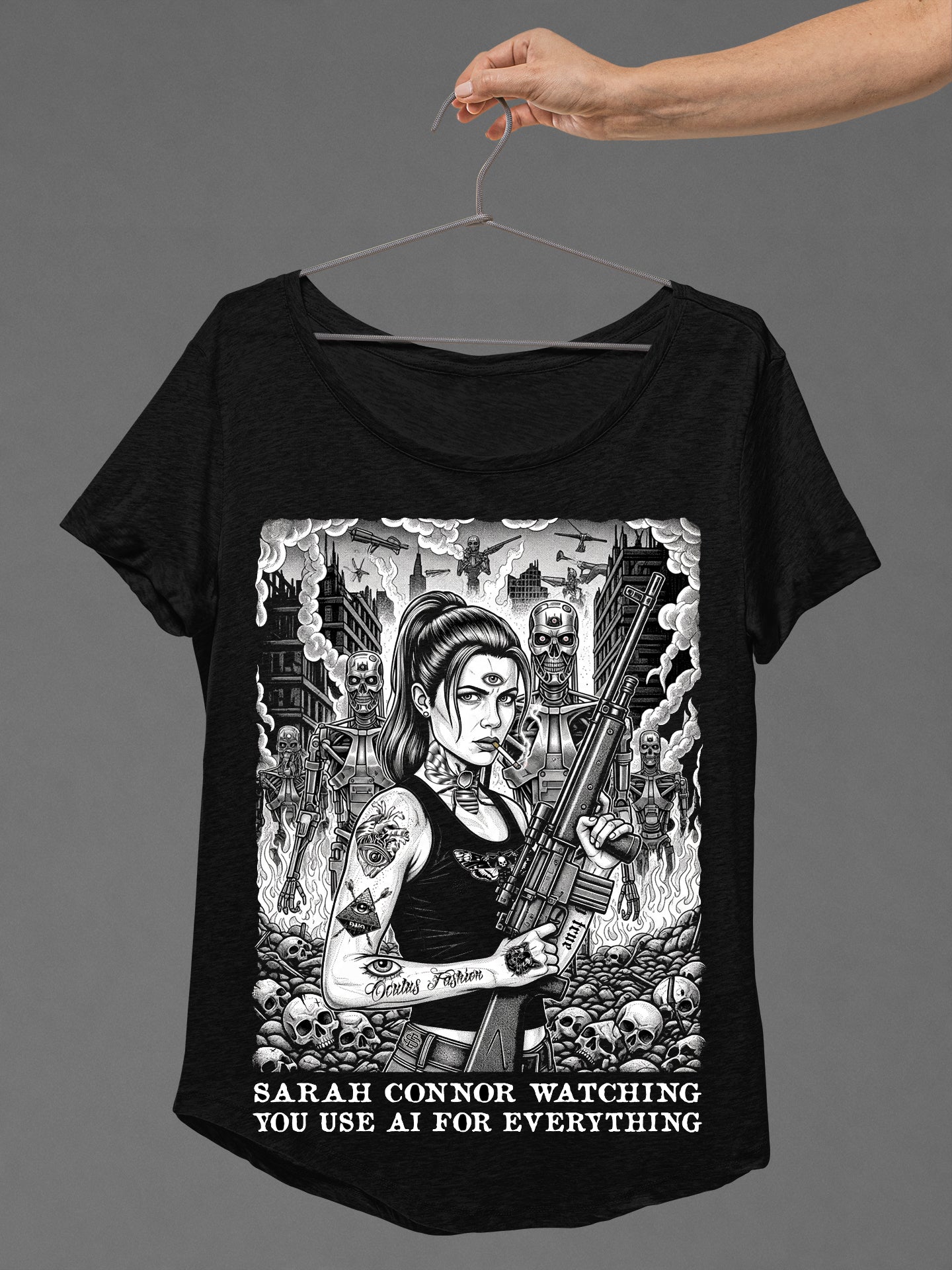 OF T-SHIRT SARAH AI LADIES BLACK