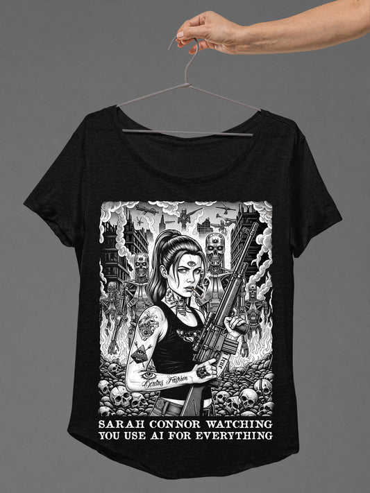 OF T-SHIRT SARAH AI LADIES BLACK