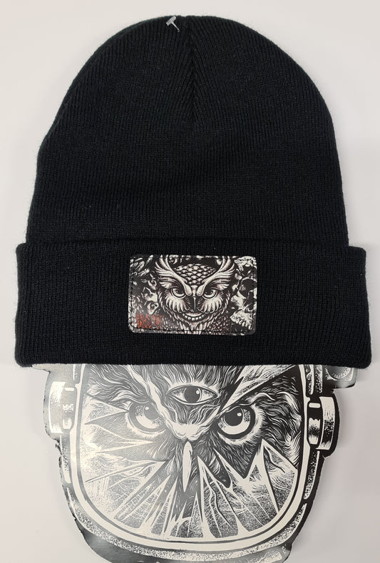 BEANIE FLOWLER WHITE BLACK