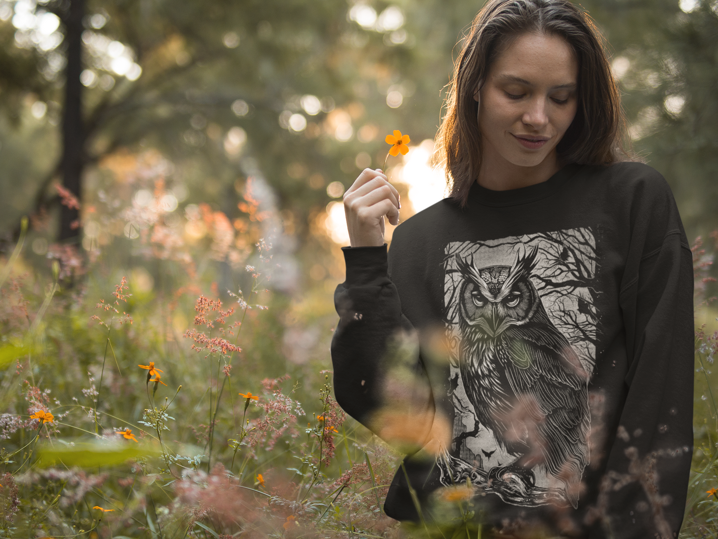 CREWNECK DARKTREES BLACK UNI