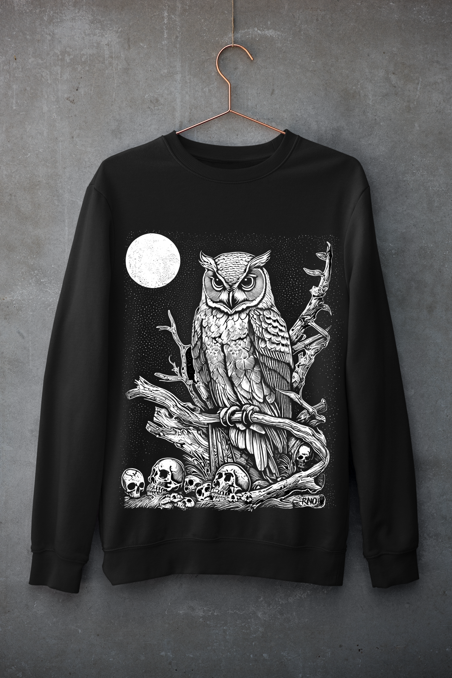 CREWNECK OWLALONE BLACK UNI