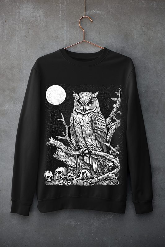 CREWNECK OWLALONE BLACK UNI
