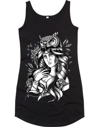 KLEID MRSLADYOWL TRÄGER LADY BLACK