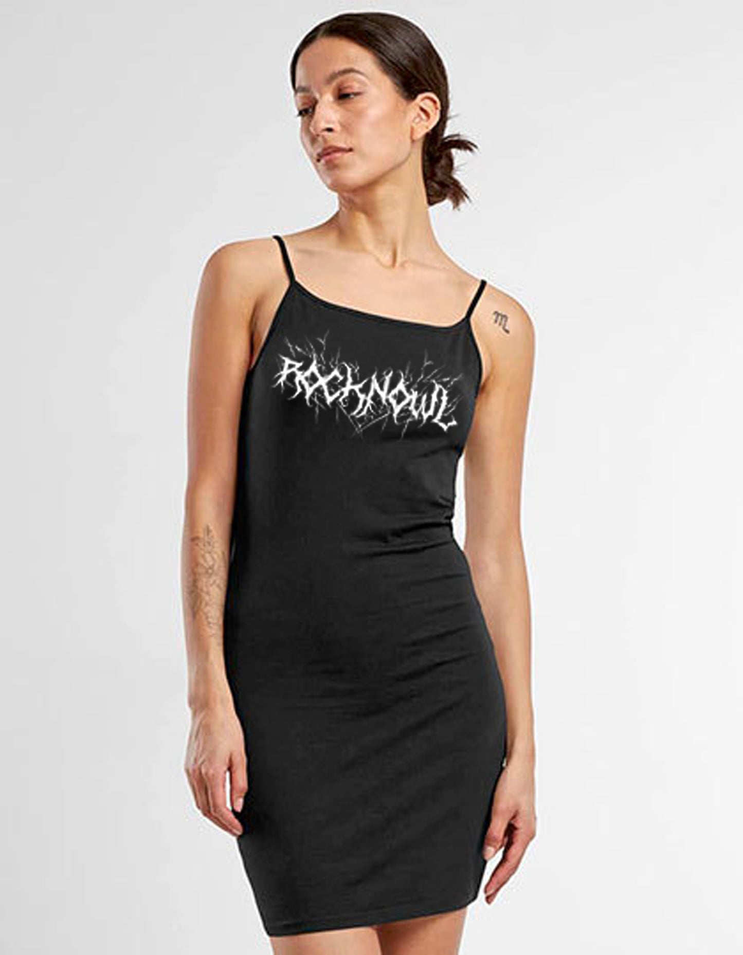 KLEID METAL JERSEY SLIM DRESS BLACK