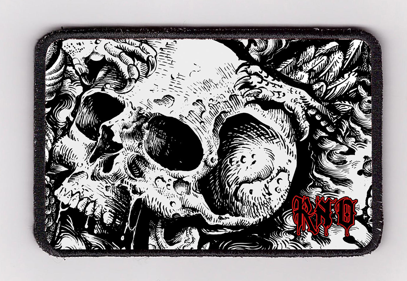 HIP BAG SKULL PATCH BLACK