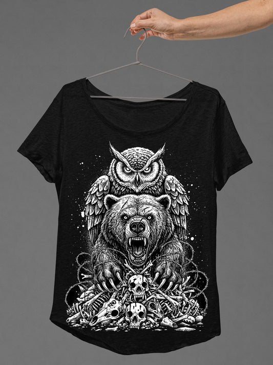 T-SHIRT BEAOWL LADIES BLACK