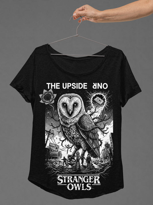 T-SHIRT STRANGER OWLS LADIES BLACK