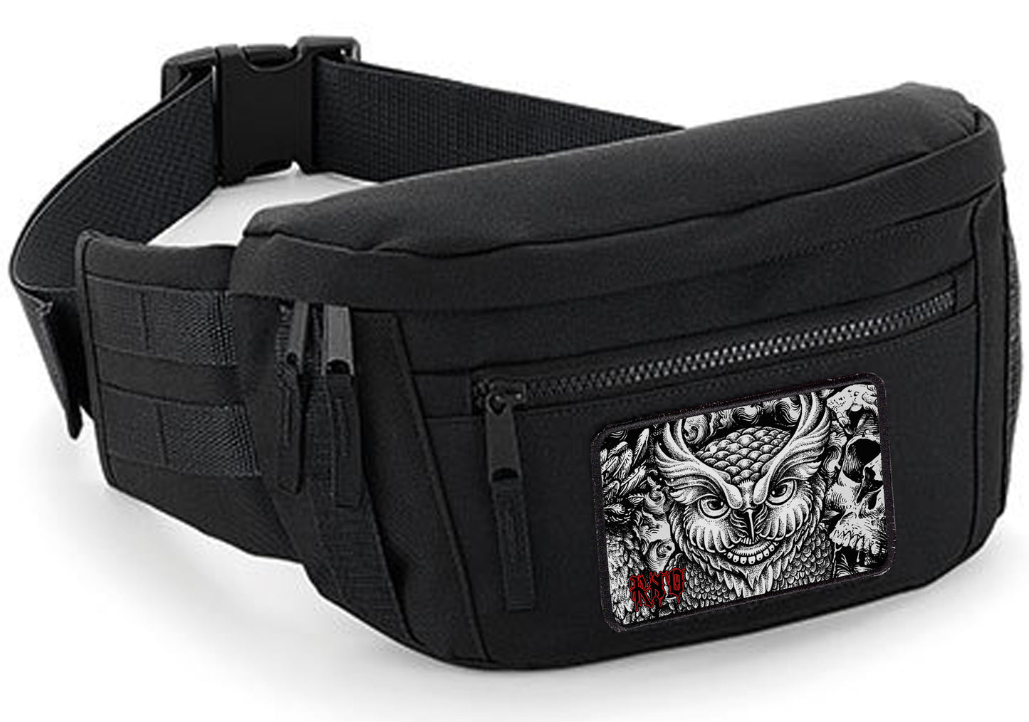 HIP BAG FLOWLER PATCH BLACK