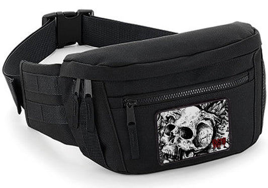 HIP BAG SKULL PATCH BLACK