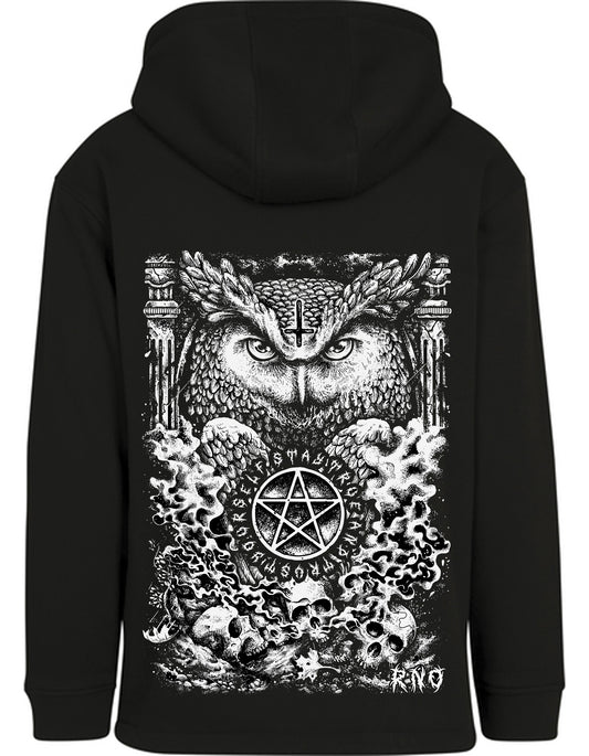 SWEAT PULLOVER HOODIE D-OWL BLACK