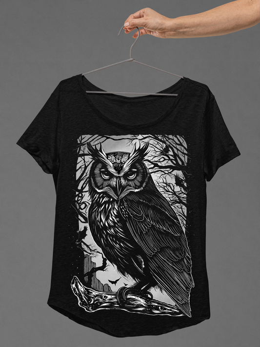 T-SHIRT DARKTREES LADIES BLACK