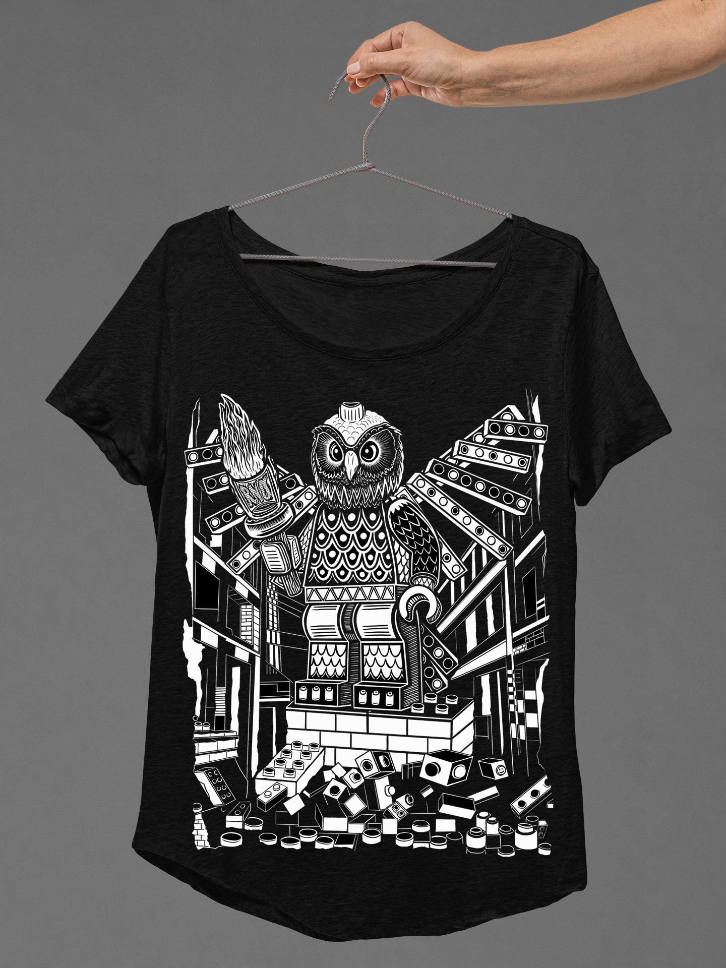 T-SHIRT LEGOWL LADIES BLACK