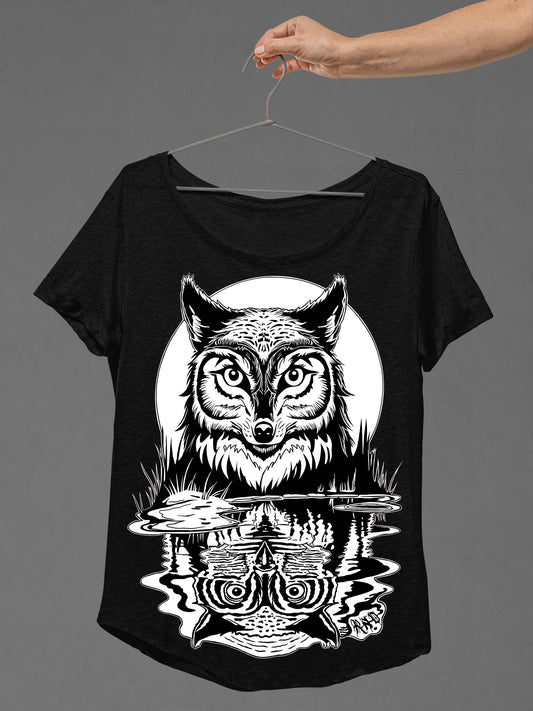 T-SHIRT MIRROWL LADIES BLACK
