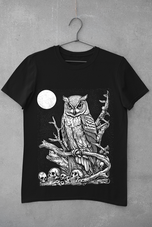 T-SHIRT OWLALONE MEN BLACK