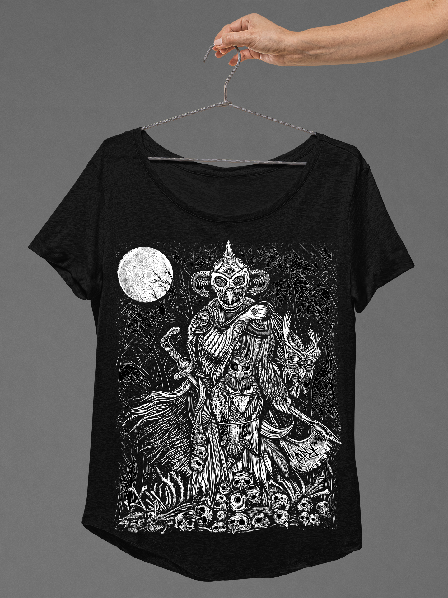 T-SHIRT OWLDEALER LADIES BLACK