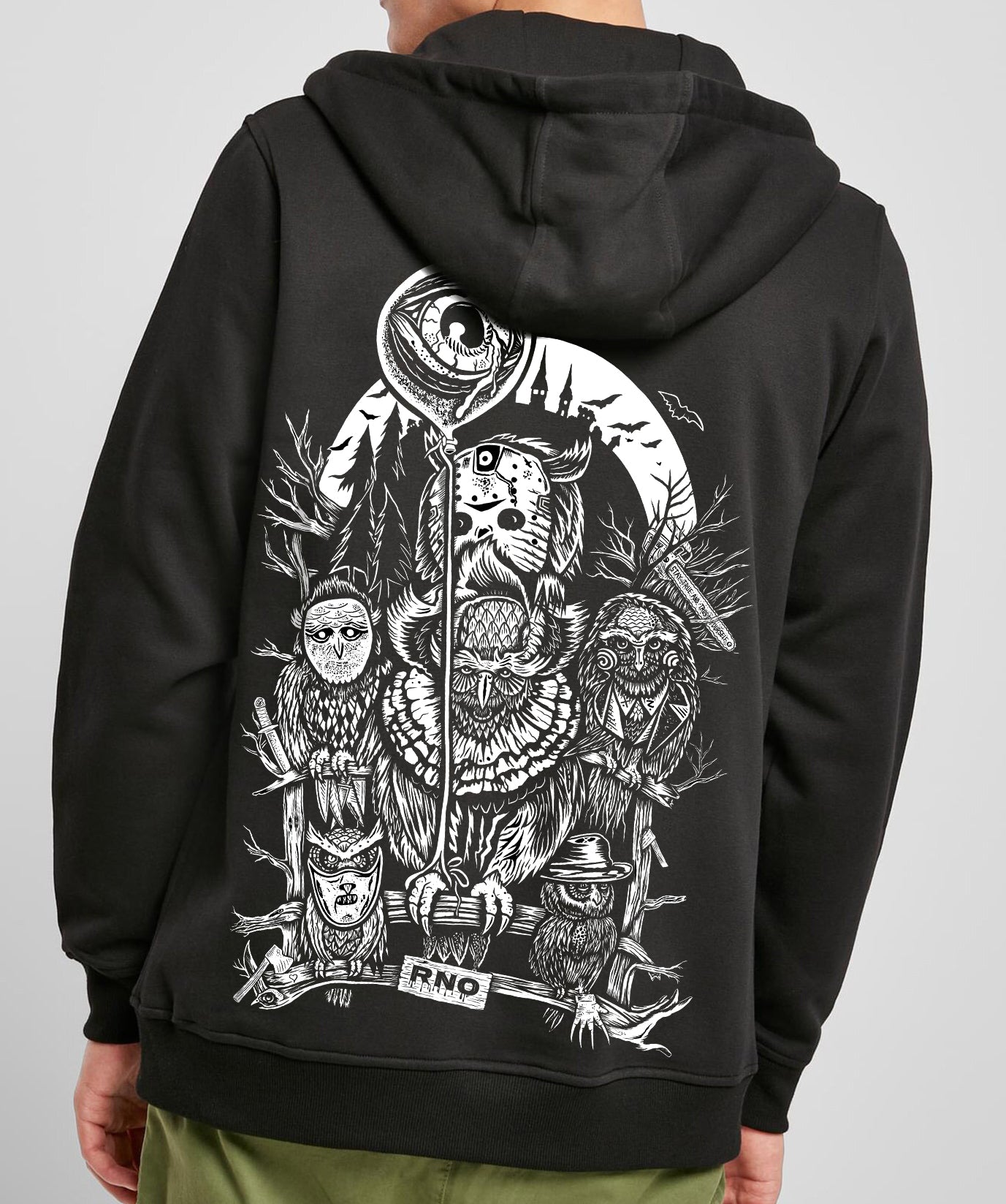 ZIPPER HORROWL BLACK UNI