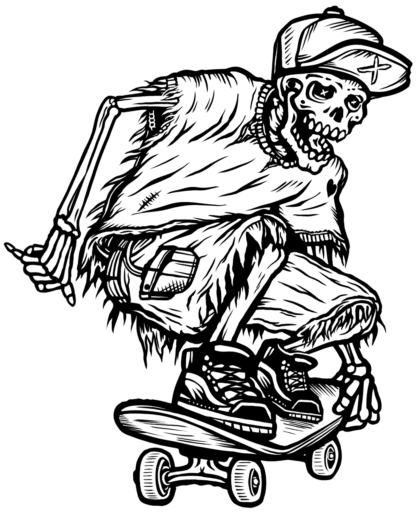 SK8 EDGE T-Shirt LIVE LOVE SKATE OVERSIZED UNI