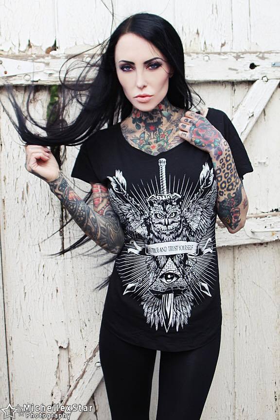 T-SHIRT SWORDOWL LADIES BLACK