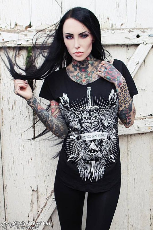 T-SHIRT SWORDOWL LADIES BLACK