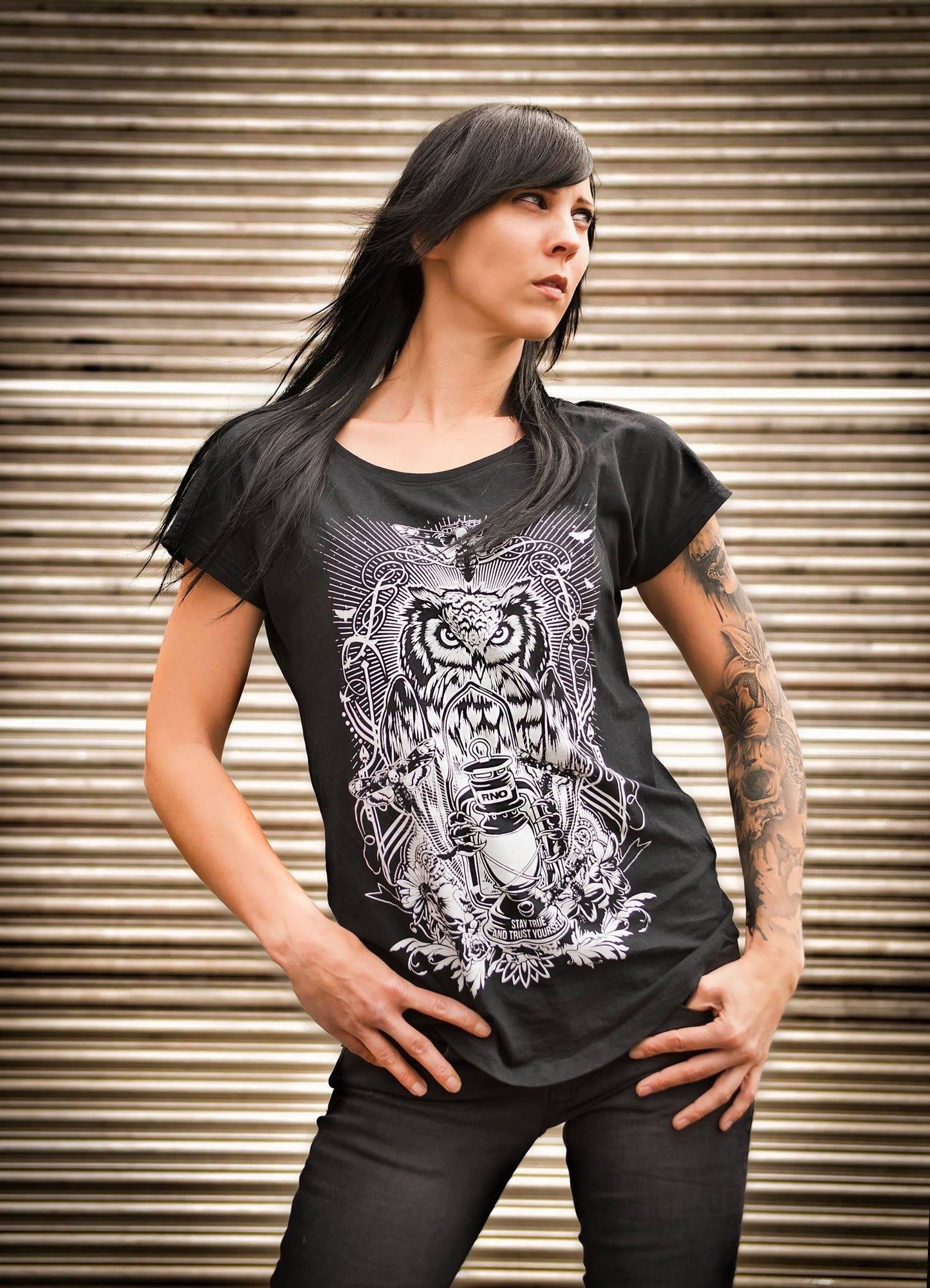 T-SHIRT LANTERN LADIES BLACK