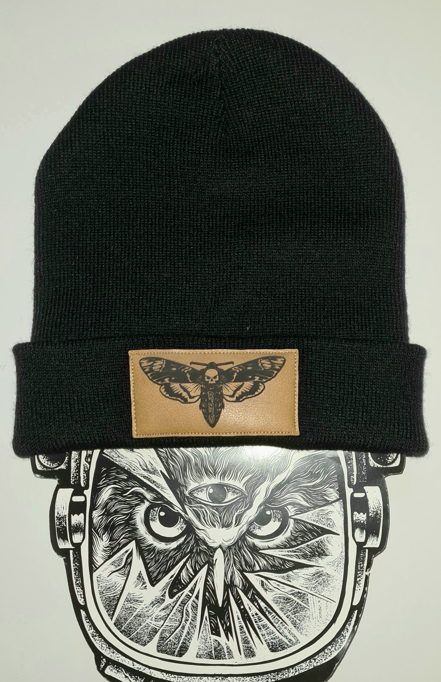 BEANIE MOTH VEGANLEATHER BROWN BLACK