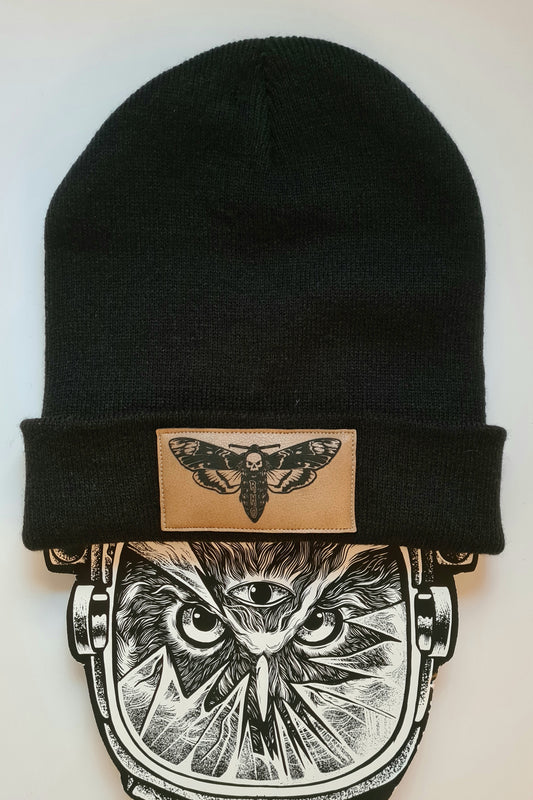 BEANIE MOTH VEGANLEATHER BROWN BLACK