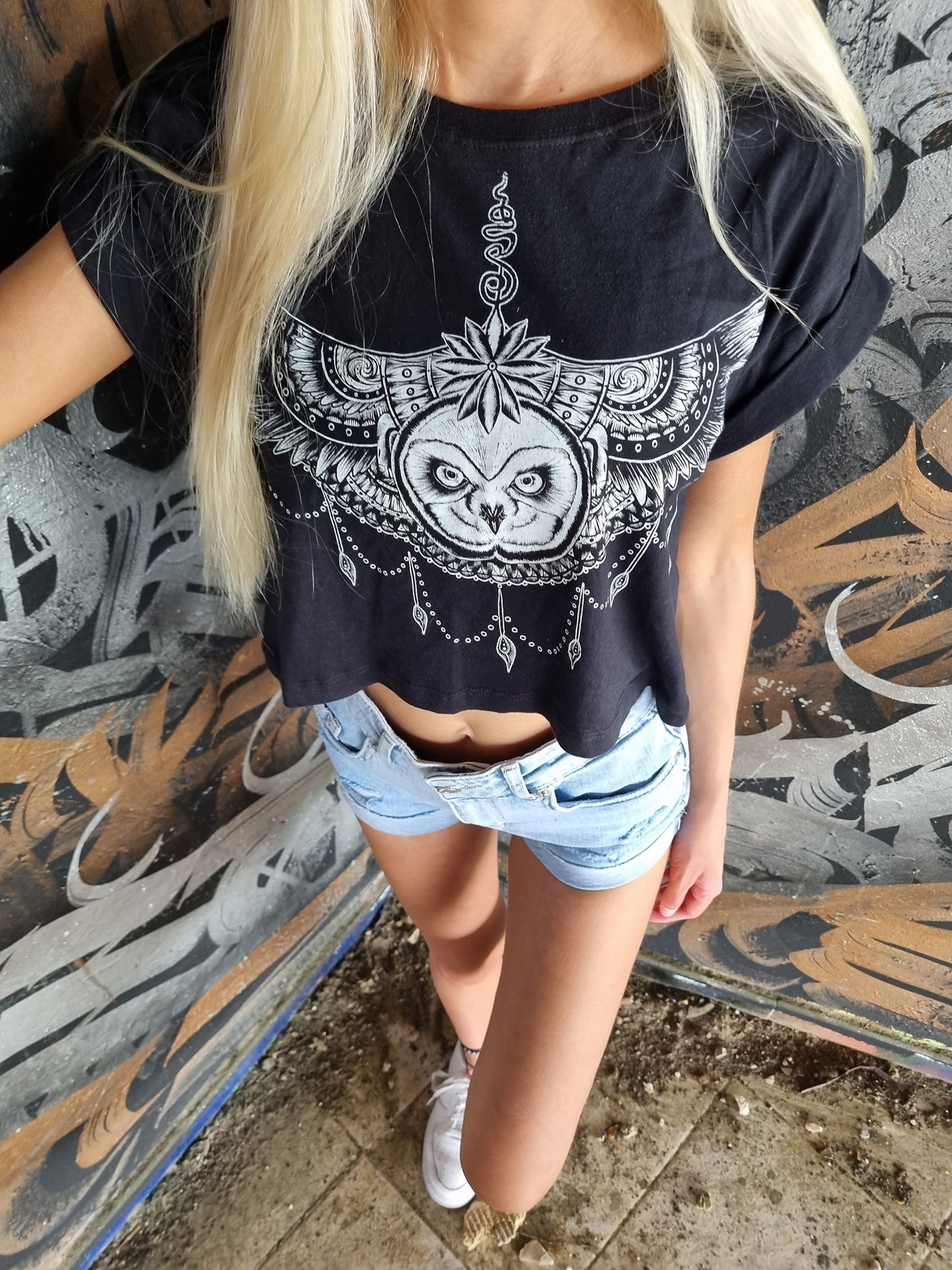 CROPSHIRT UNDEROWL LADY BLACK