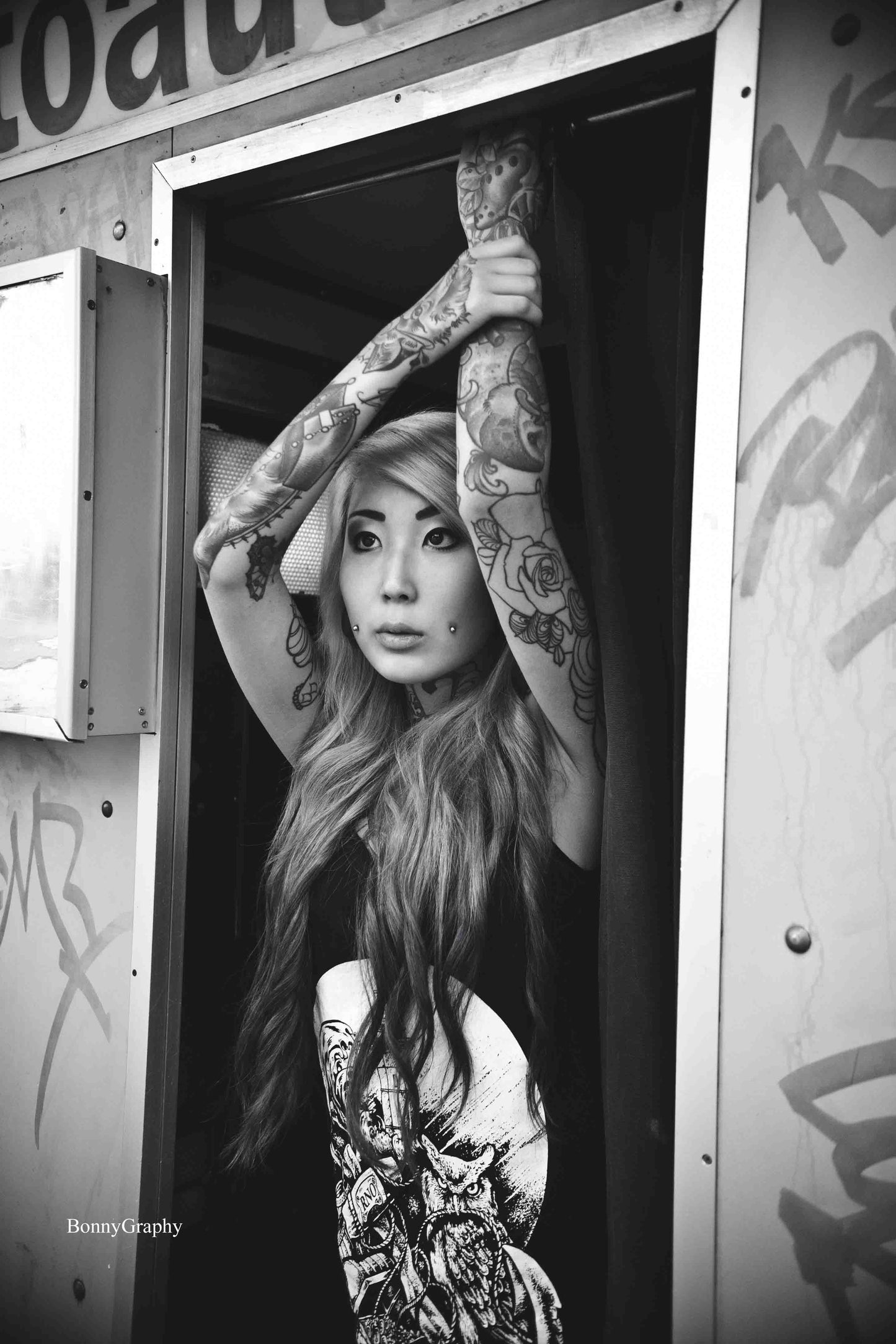 TANKSHIRT LONG ANCHOR LADY BLACK