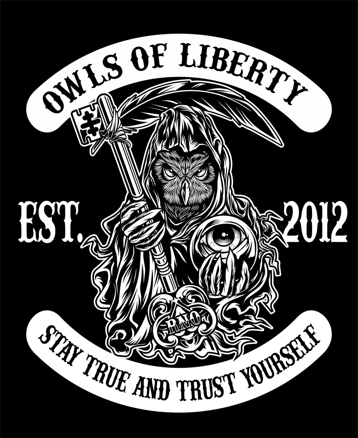 T-SHIRT POCKET OWLS OF LIBERTY UNI BLACK
