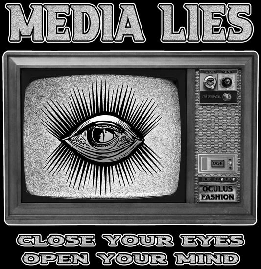 OF T-SHIRT MEDIA LIES LADIES BLACK