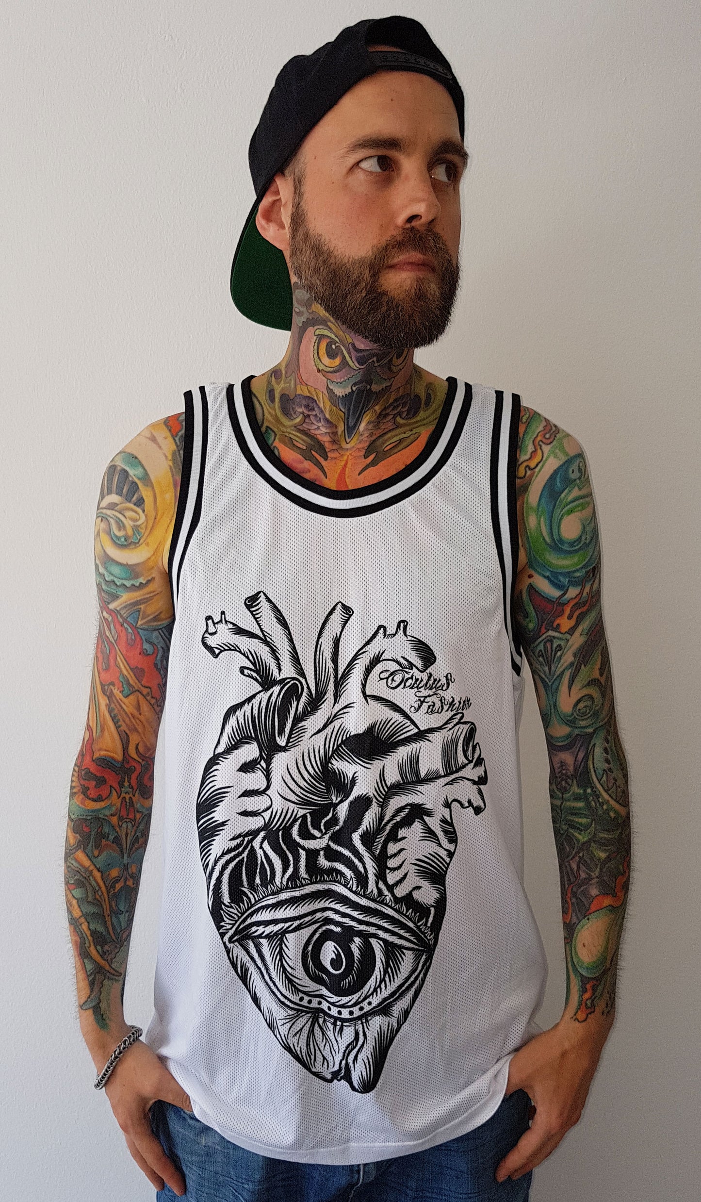 OF MESHTANK HEARTEYE WHITEBLACK UNI