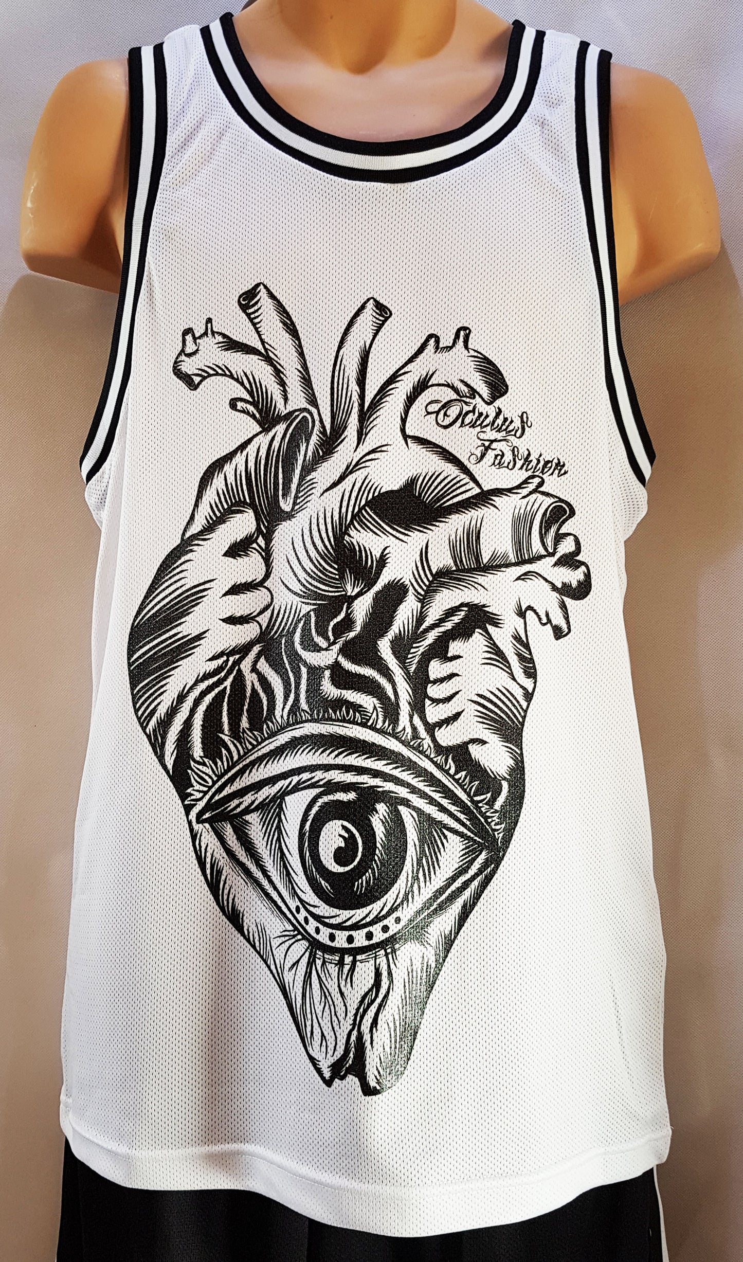 OF MESHTANK HEARTEYE WHITEBLACK UNI