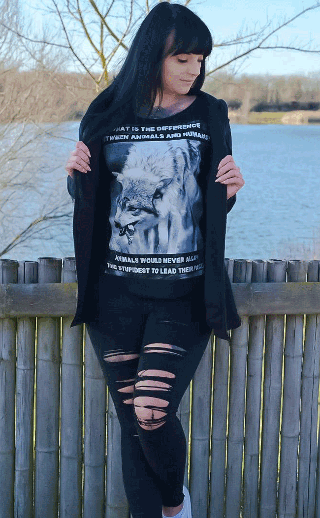 OF T-SHIRT WOLFPACK LADIES BLACK