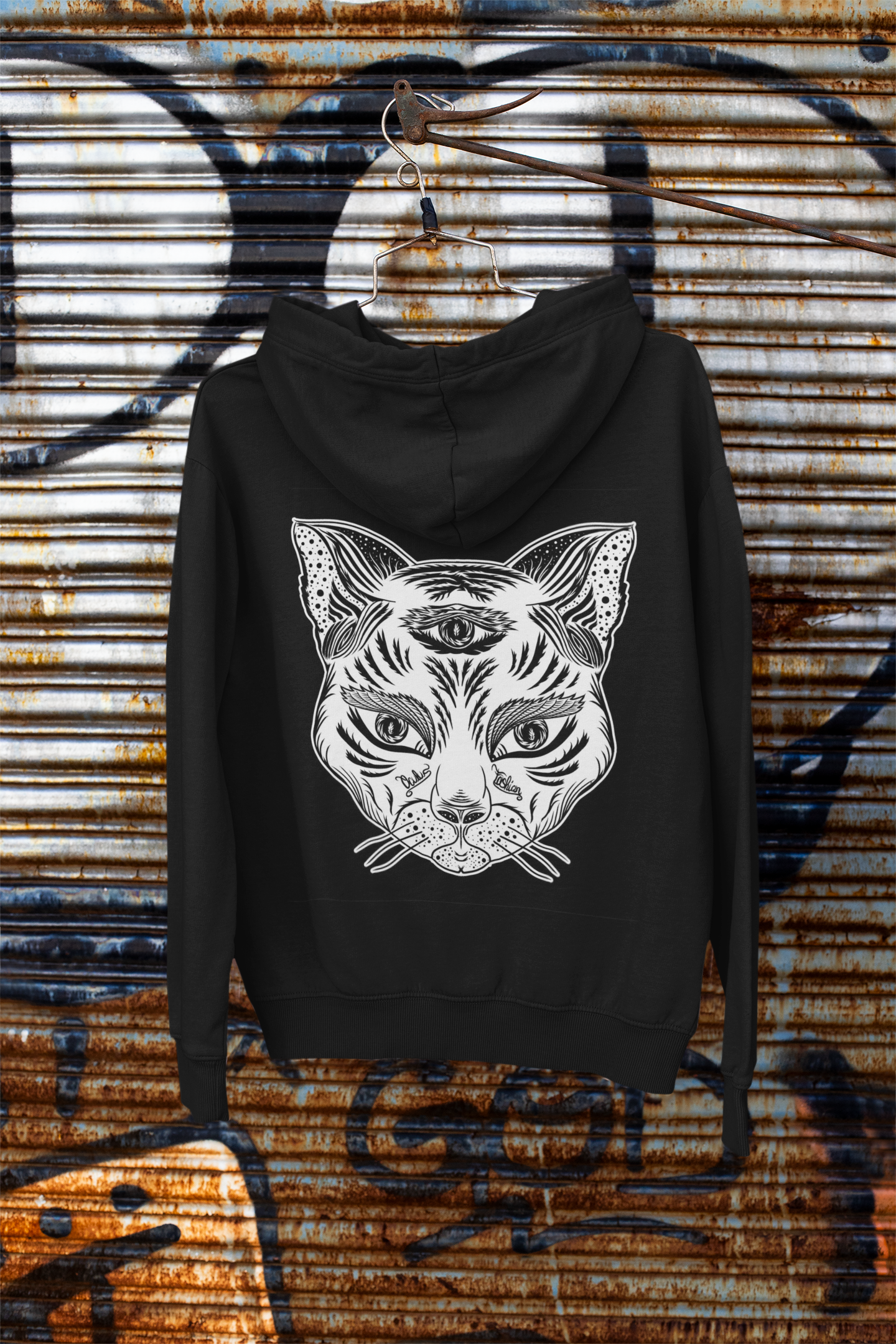 OF Zipper Cat BLACK UNI