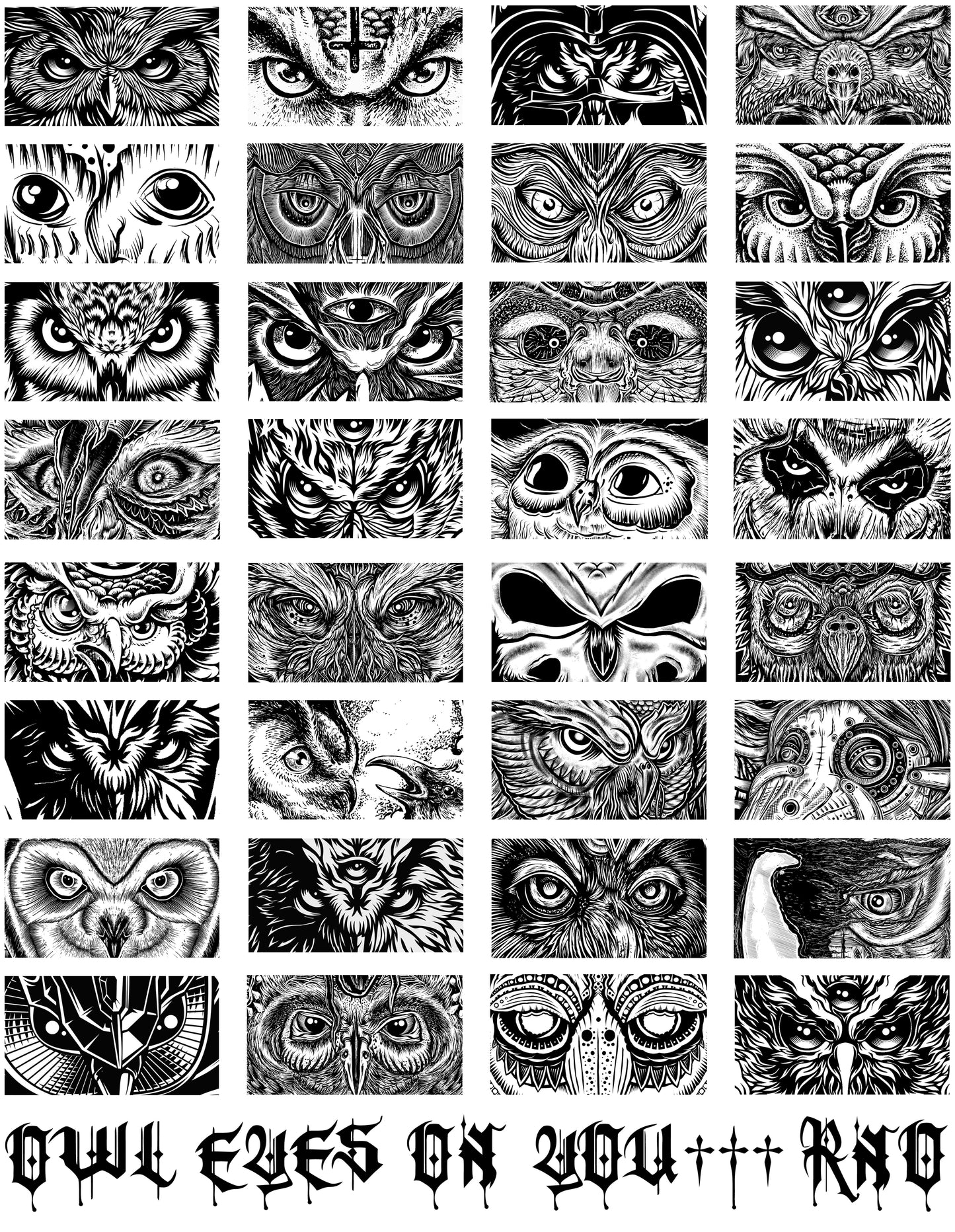 T-SHIRT OWL EYES ON YOU MEN WHITE