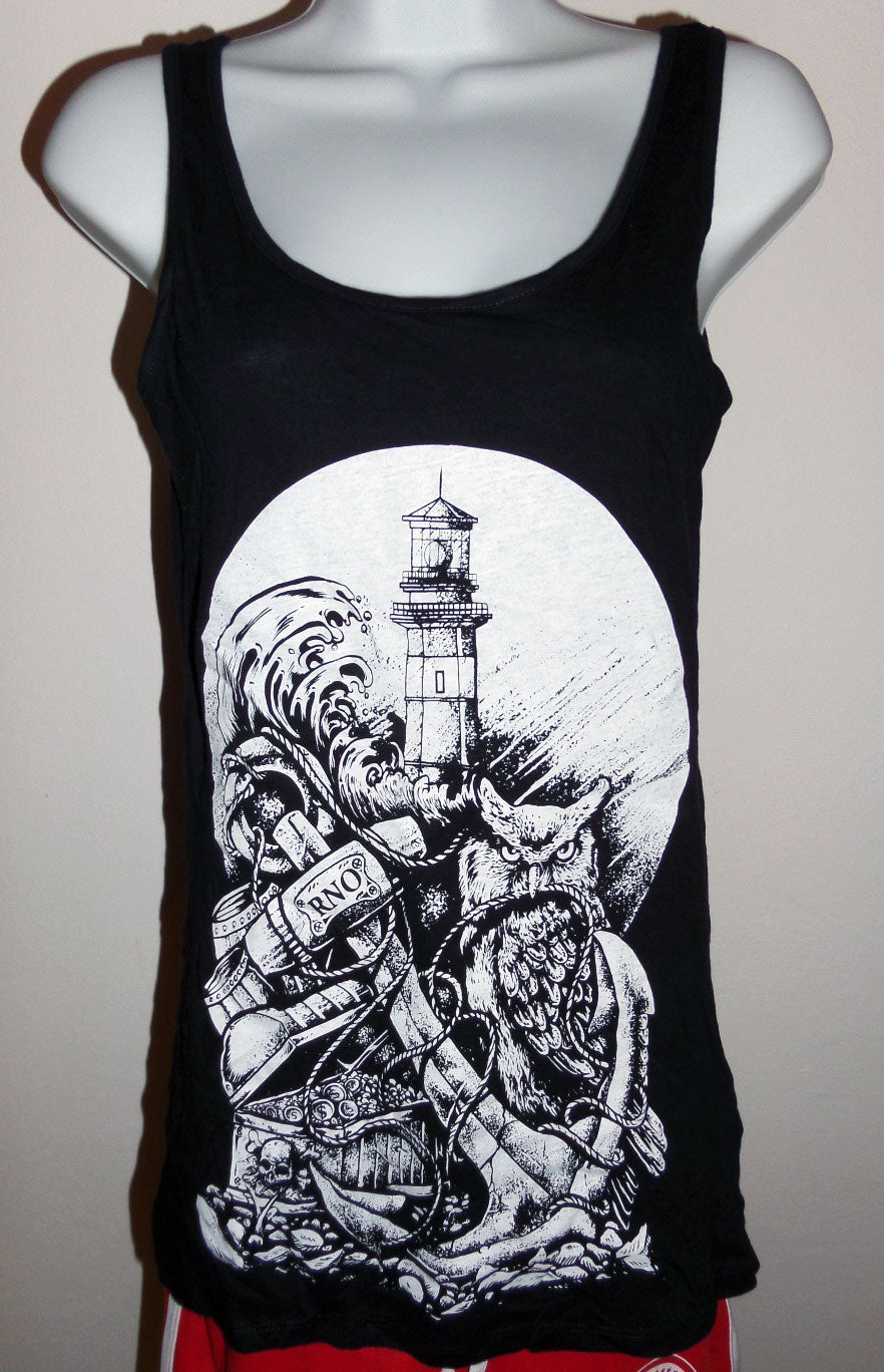 TANKSHIRT LONG ANCHOR LADY BLACK
