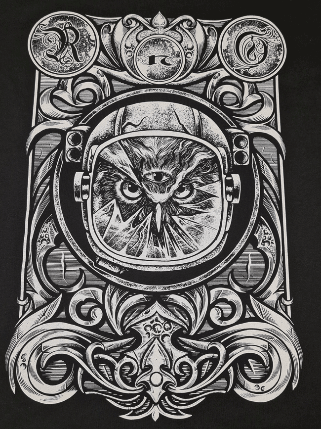 T-SHIRT ASTROOWL LADIES BLACK