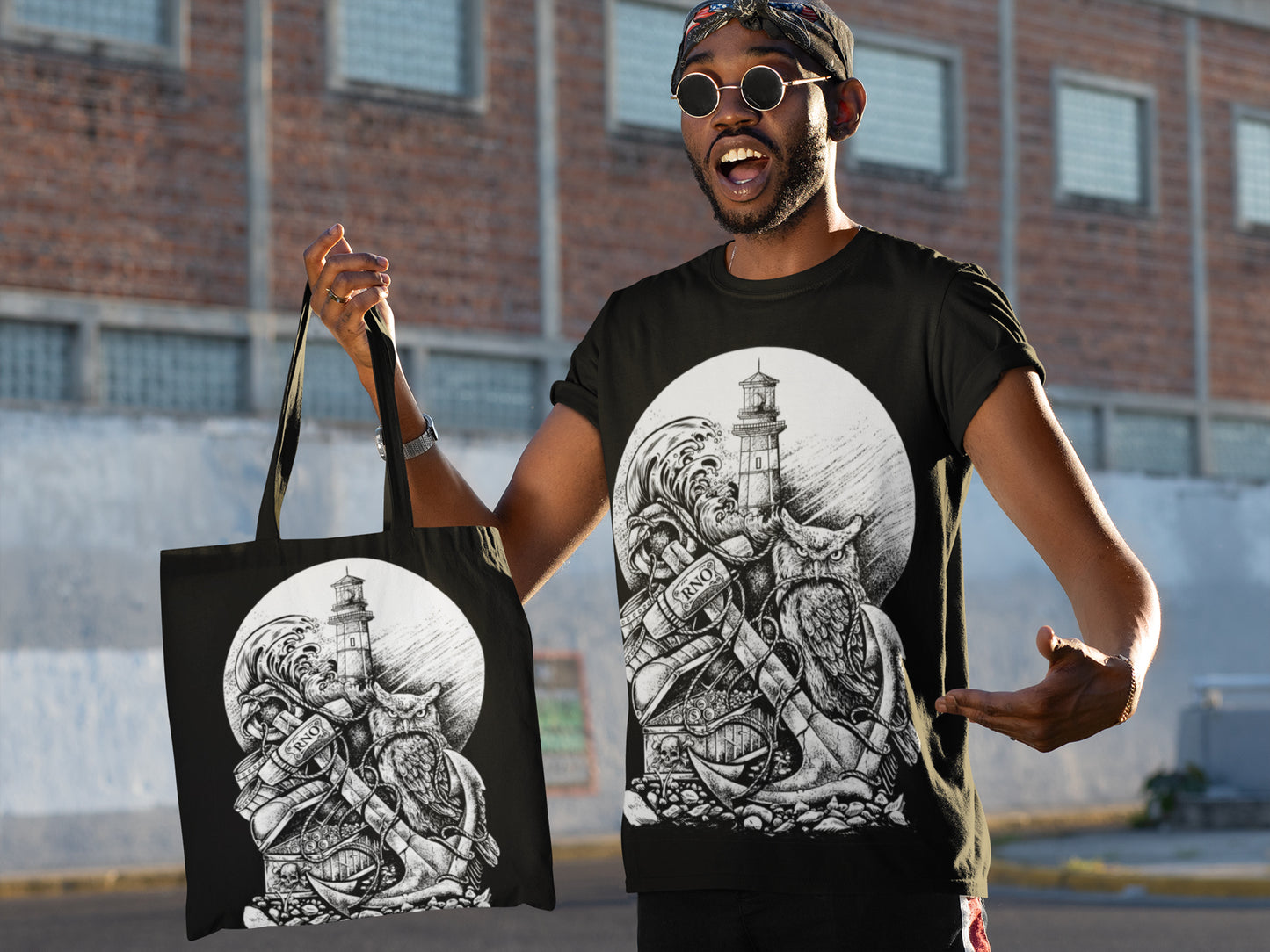 T-SHIRT ANCHOR MEN BLACK