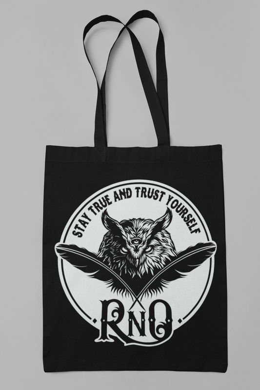 STOFFBEUTEL BAG FEATHERLOGO BLACK