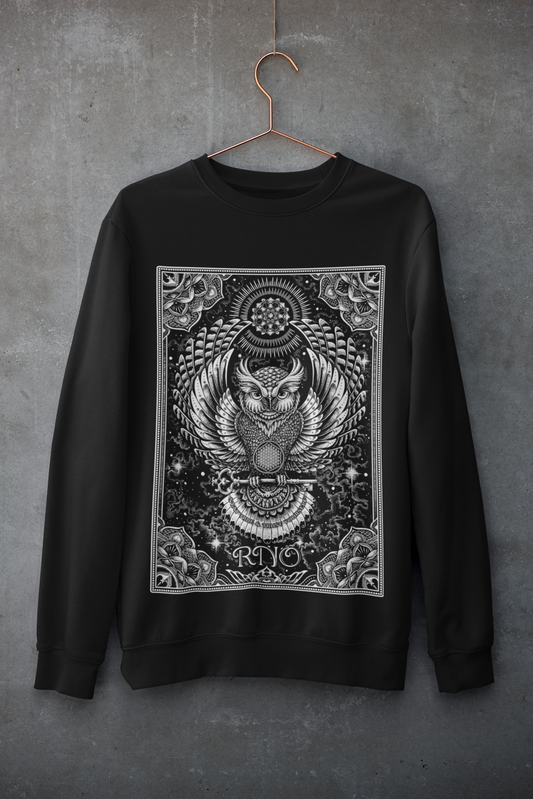 CREWNECK FLOWLER OF LIFE BLACK UNI