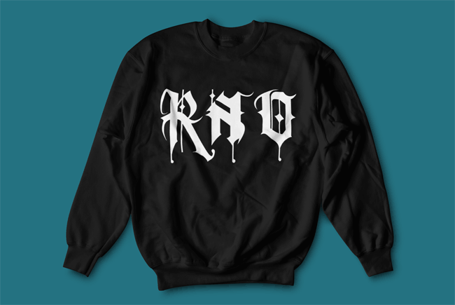 CREWNECK RNO FONT NEW STYLE BLACK UNI