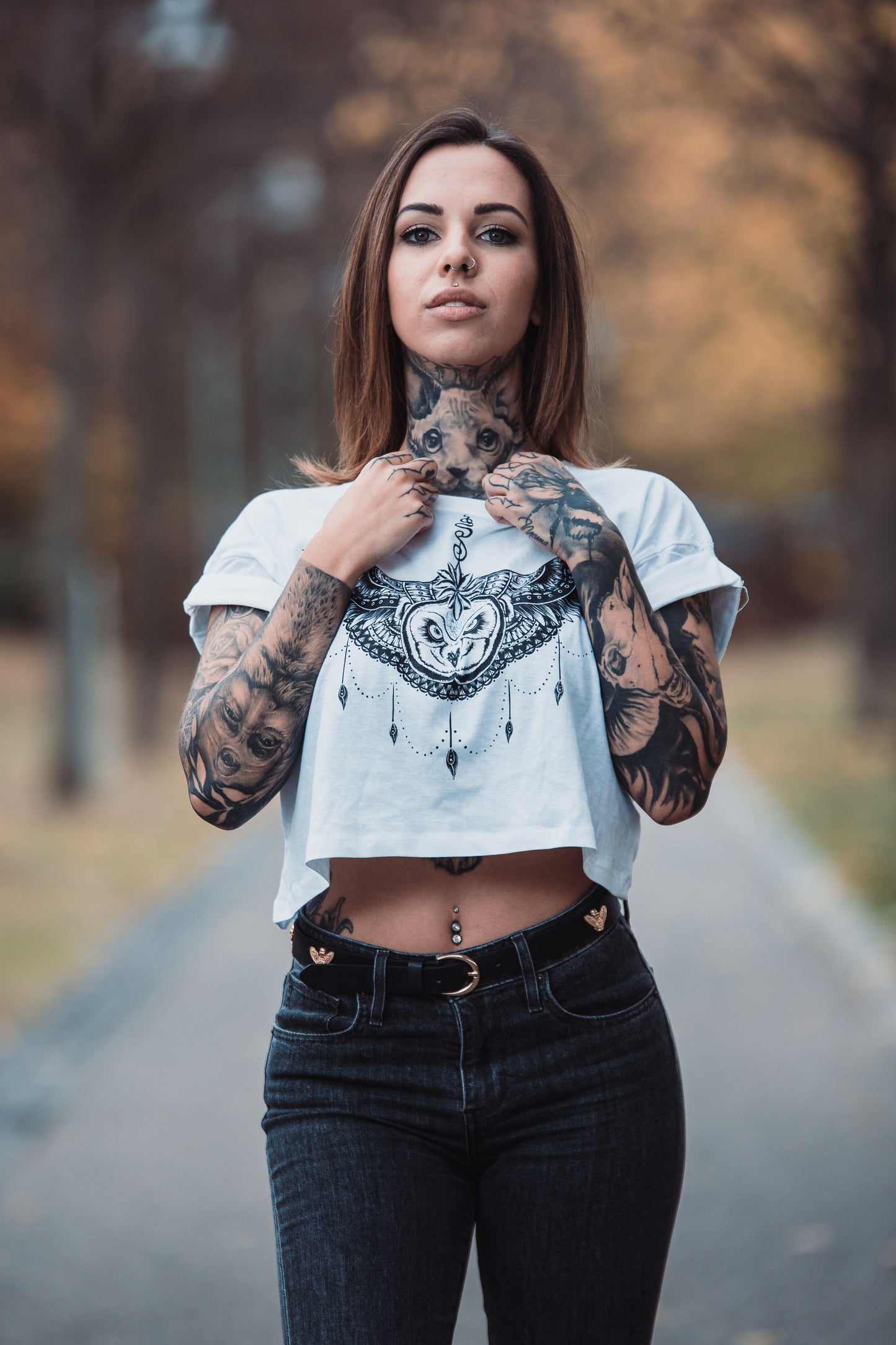 CROPSHIRT UNDEROWL LADY WHITE