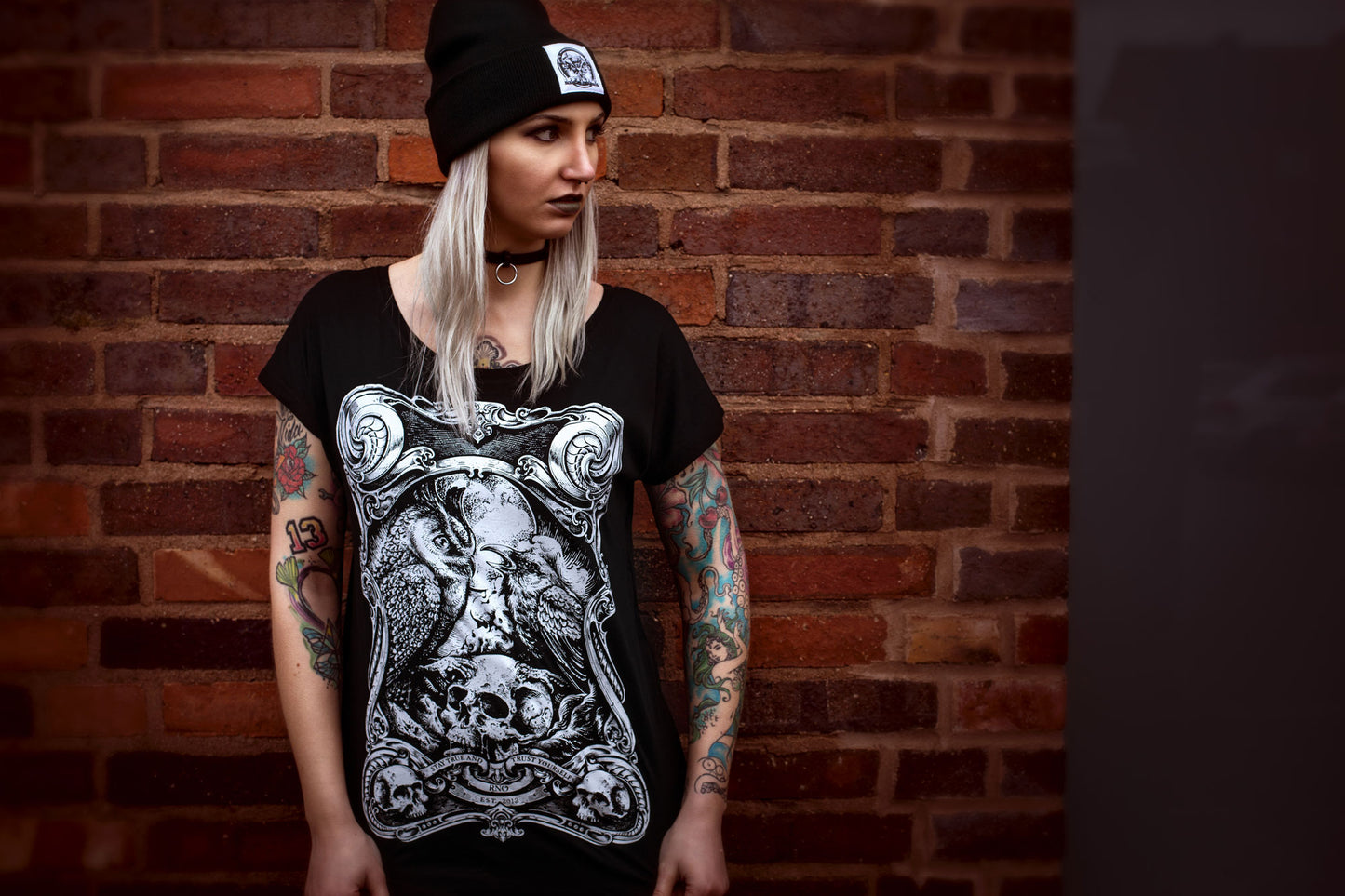 T-SHIRT CROWL LADIES BLACK