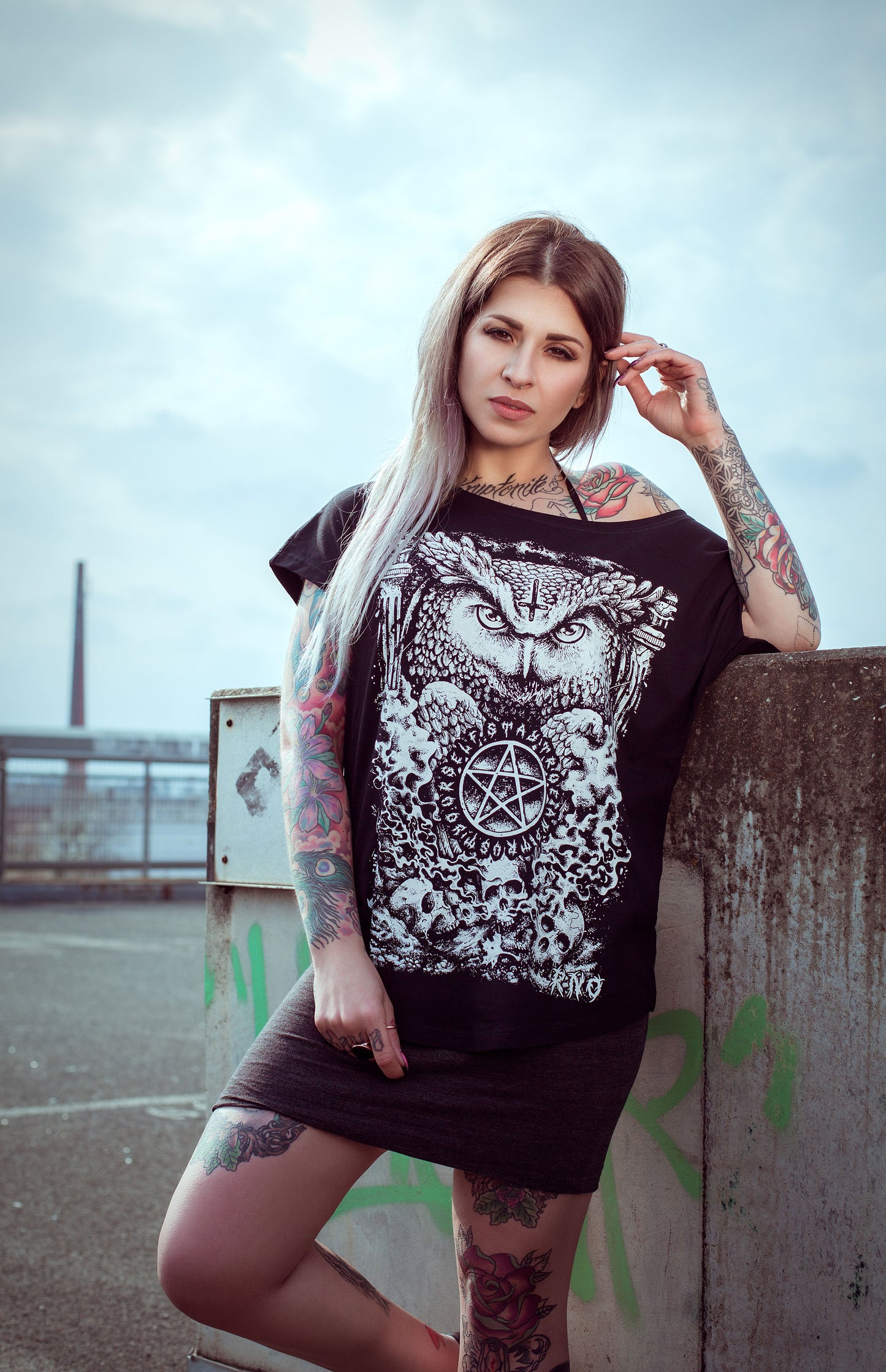 T-SHIRT D-OWL LADIES BLACK